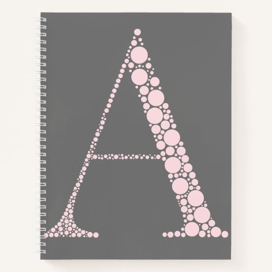 Pink Letter A Journal – Minimal Aesthetic Notebook (Devant)