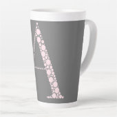 Pink Letter A Mug – Light Pink Minimal Monogram (Angle droit)