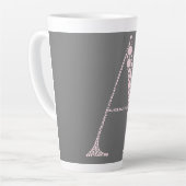 Pink Letter A Mug – Light Pink Minimal Monogram (Angle gauche)