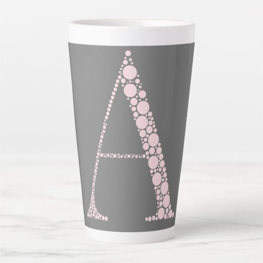 Pink Letter A Mug – Light Pink Minimal Monogram (Devant)