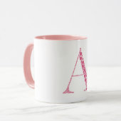 Pink Letter A Mug – Minimal Circle Monogram Design (Devant gauche)