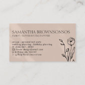 Pink Light Pastel Girly Flower Florist Visitekaartje (Achterkant)