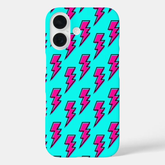 Pink Lighting Volt Mobile Phone Case 80s Design (Achterkant)