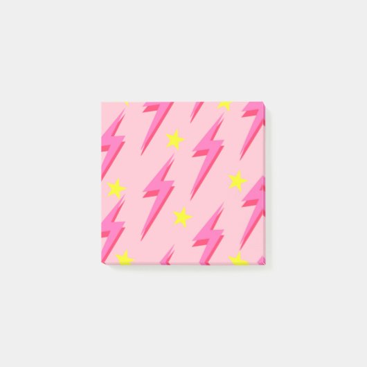 Pink Lightning Post-it Notes Organisation élégante (Devant)