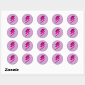 Pink Lightning Thunder Bolt Ronde Sticker (Vel)