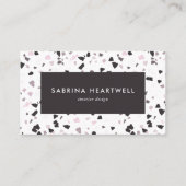 Pink Lilac Gray Terrazzo Pattern Interior Design Visitekaartje (Voorkant)