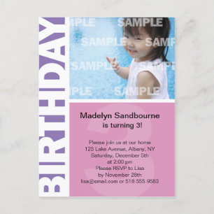 Pink Lilac Panel 3e carte postale anniversaire