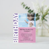 Pink Lilac Panel 3e carte postale anniversaire (Debout devant)