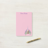 Pink & Lilac Unicorn Photo & Name  Post-it® Notes (Op bureau)