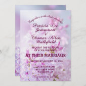 Pink Lilacs  Wedding Invitation Kaart (Voorkant / Achterkant)