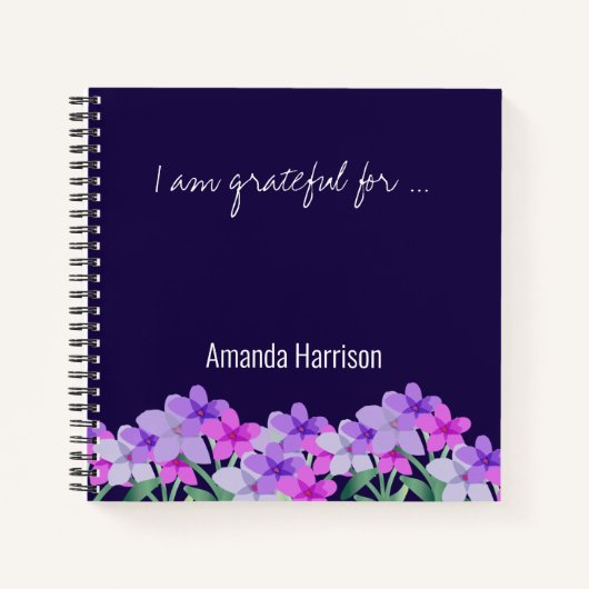 Pink lilas floral Gratitude Journal Personnalisé (Devant)