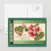 Pink Lilies Valentine Cartes de voeux (Devant / Derrière)