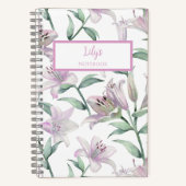 Pink Lillies Personalized Journal Notebook (Recto)