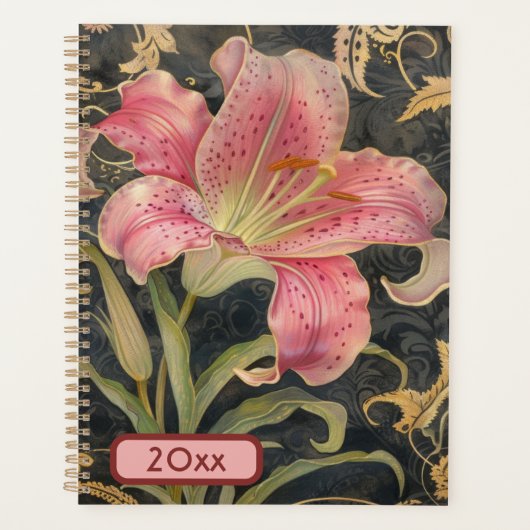 Pink Lily 20XX Classic Spiral Planner Digitale Kun (Voorkant)