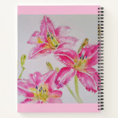 Pink Lily aquarelle Carnet de journal floral (Dos)