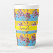 Pink Lily Aquarelle Peinture Filles Art Floral Mug (Devant)