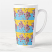 Pink Lily Aquarelle Peinture Filles Art Floral Mug (Droite)
