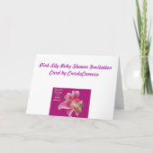 Pink Lily Baby shower Uitnodiging (Achterkant)