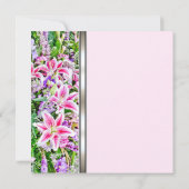 Pink Lily Begrafenis Aankondigingen (Achterkant)