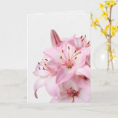 Pink Lily Bouquet Sympathcard Kaart (Gele Bloem)