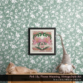Pink Lily- Fleur Signifiant Poster De Style Vintag
