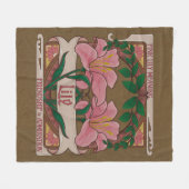 Pink Lily Victoriaans Flowers Vriendschapsbewonder Fleece Deken (Voorkant (Horizontaal))