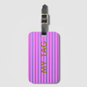 Pink Lined Luggage Tag Bagagelabel (Voorkant (verticaal))