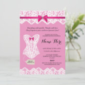 Pink Lingerie Douche Invitations de la fête de la  (Debout devant)