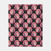 Pink Lion Head Animal Pattern Design - Black  Fleece Deken (Voorkant)