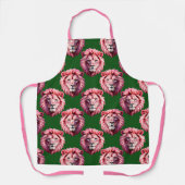 Pink Lion Head Animal Pattern Design Green  Schort (Voorkant)