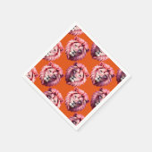 Pink Lion Head Animal Pattern Design Orange  Servet (Hoek)