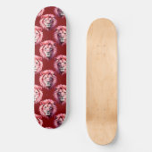 Pink Lion Head Animal Pattern Design Red  Skateboard (Voorkant)