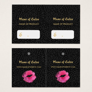 Pink Lip Gloss Kiss Black Cheetah Salon Hang Tags
