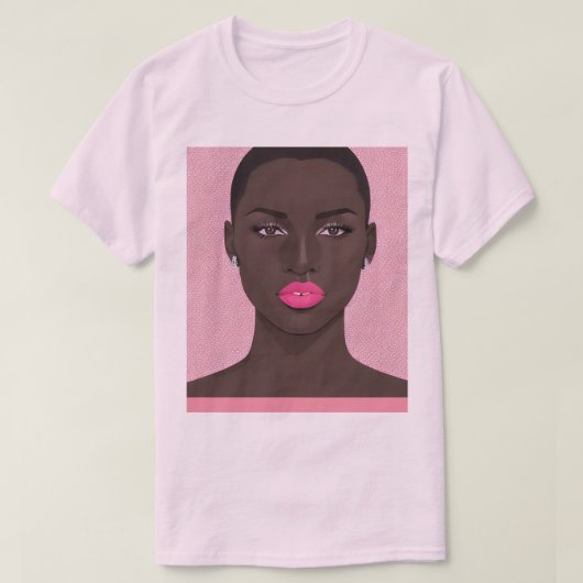Pink Lip Stick T-shirt (Design voorkant)