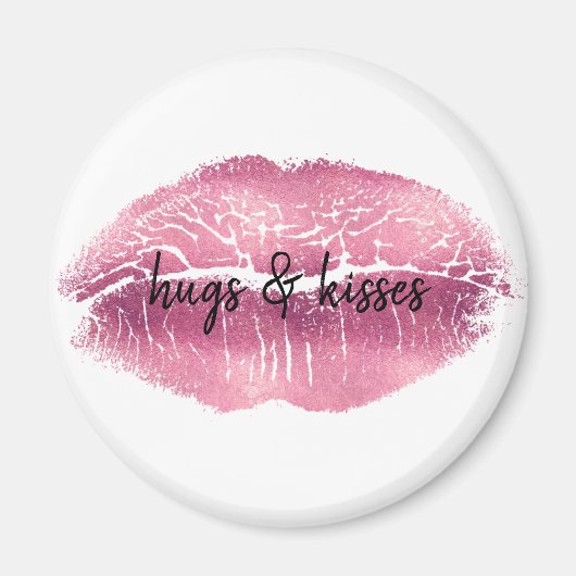 Pink Lips gepersonaliseerd Magneet (Voorkant)