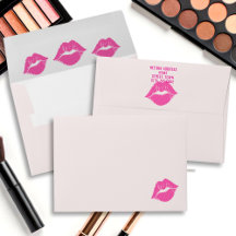 Pink Lips Lipstick Kus Retour Adres Envelop