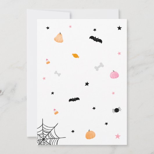 Pink Little Boo Ghost-Baby shower Kaart (Achterkant)