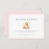 Pink Little Duck Baby shower Luier Raffle Ticket (Voorkant / Achterkant)