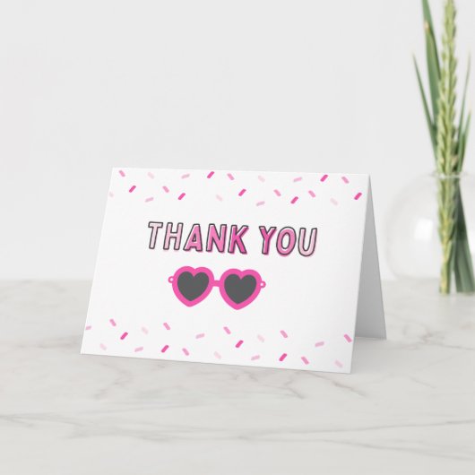 Pink Little Miss Trienager Merci Cartes (Devant)