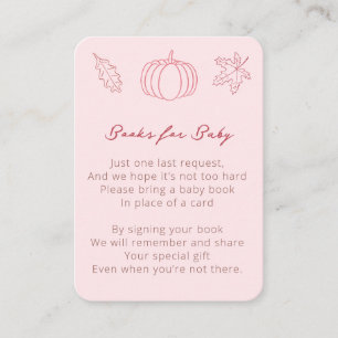 Pink Little Pumpkin Baby shower Neem een boek mee Informatiekaartje