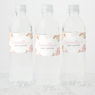 Pink Little Pumpkin Herfst Baby shower Waterfles Etiket