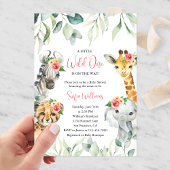 Pink Little Wild One Safari Baby shower Invitation