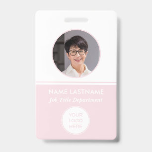 Pink Logo QR Employé ID Badge