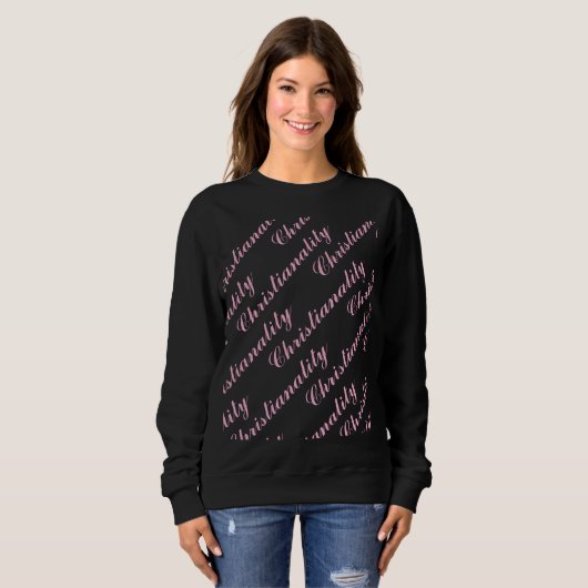 pink logo repeat blk sweatshirt (Voorkant volledig)