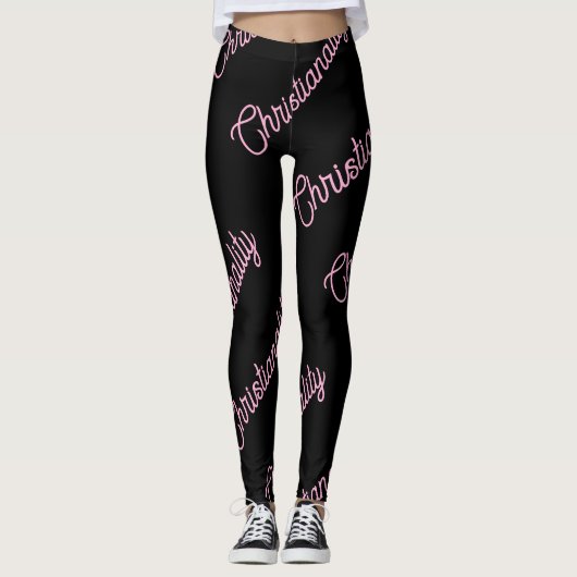 pink logo repeat Leggings (Devant)