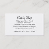 Pink Lollipop Candy Shop Bakery Carte de visite (Dos)
