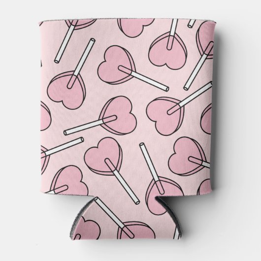 Pink Lollipops, Heart Lollipops, Lollipop Pattern Blikjeskoeler (Voorkant)