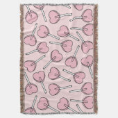 Pink Lollipops, Heart Lollipops, Lollipop Pattern Deken (Voorkant Verticaal)