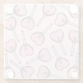Pink Lollipops, Heart Lollipops, Lollipop Pattern Glazen Onderzetter (Achterkant)