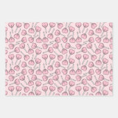 Pink Lollipops, Heart Lollipops, Lollipop Pattern Inpakpapier Vel (Voorkant 2)